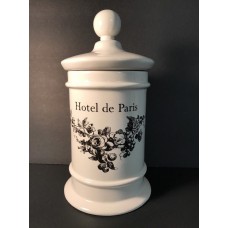 Paris Theme Paula Scaletta Ceramic Bathroom Jar w/Lid Black & White Toile Style   232844582263